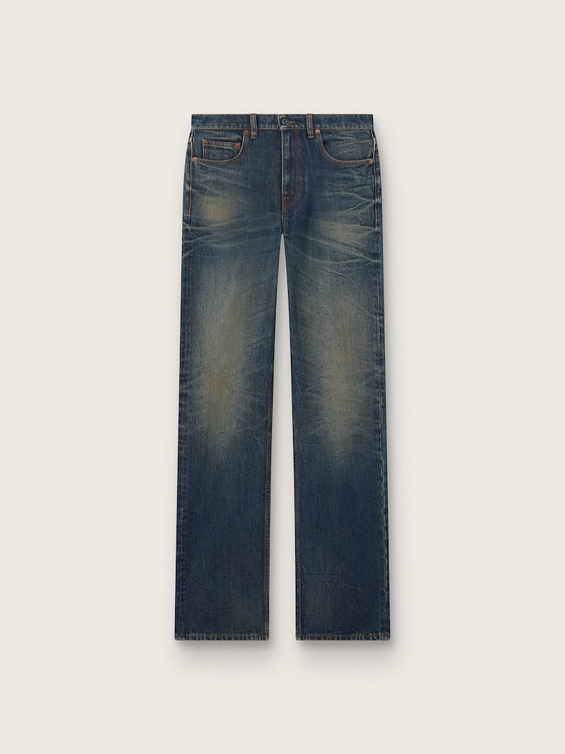 Golden Goose - Vaqueros de mujer de denim azul con efecto dirty-washed in 