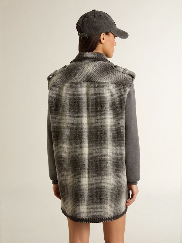 Golden Goose - Women's dark gray wool-blend shirt dress in 