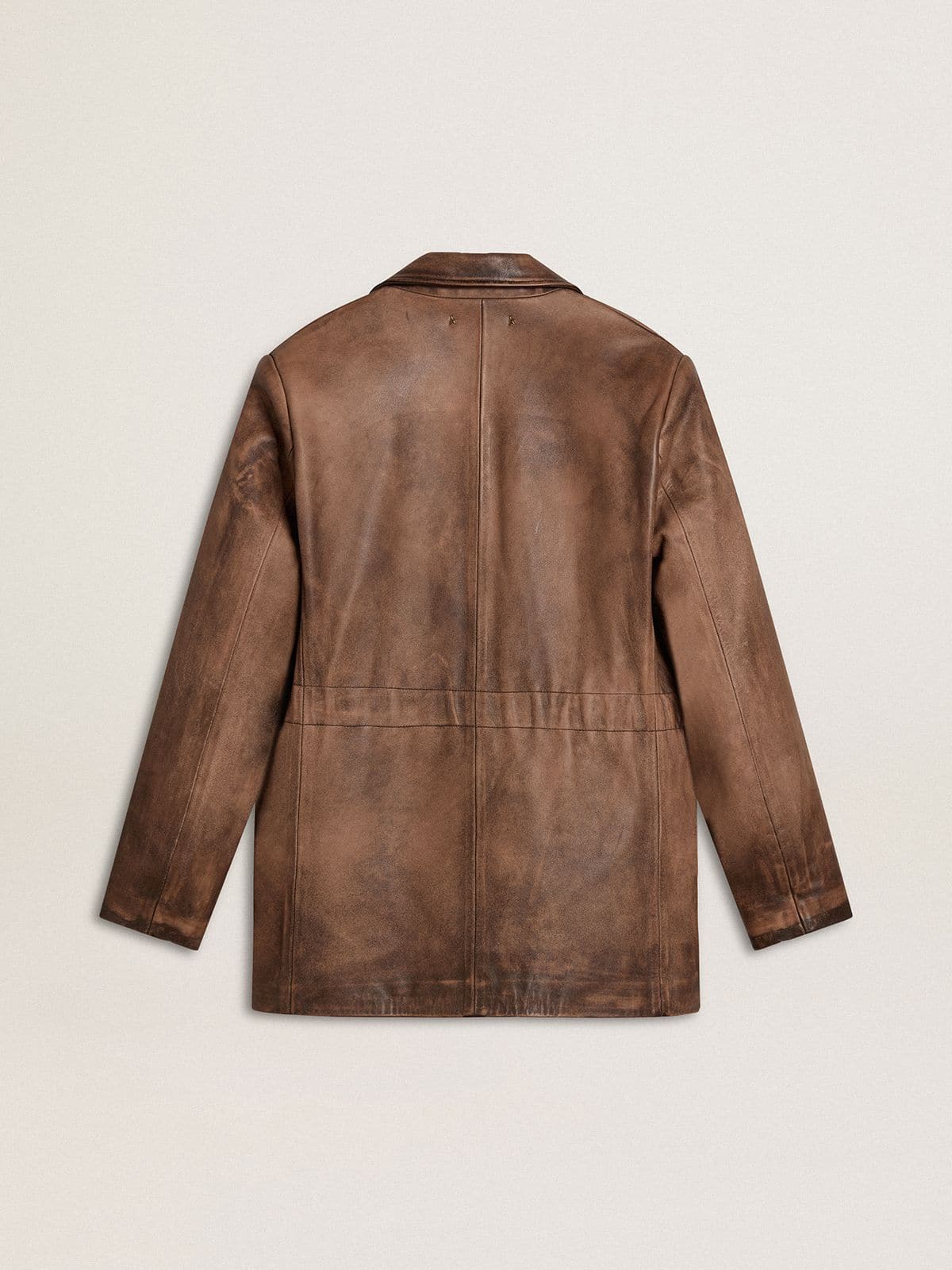 Golden Goose - Giacca in pelle marrone da donna  in 