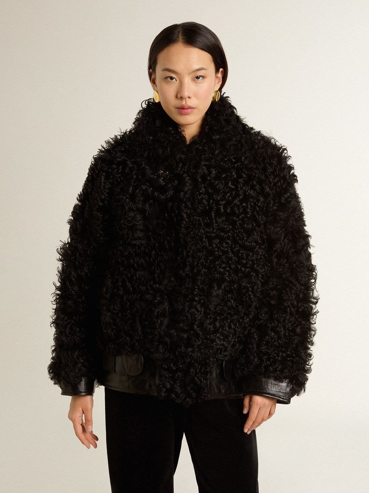 Golden Goose - Chaqueta de mujer de shearling negro  in 