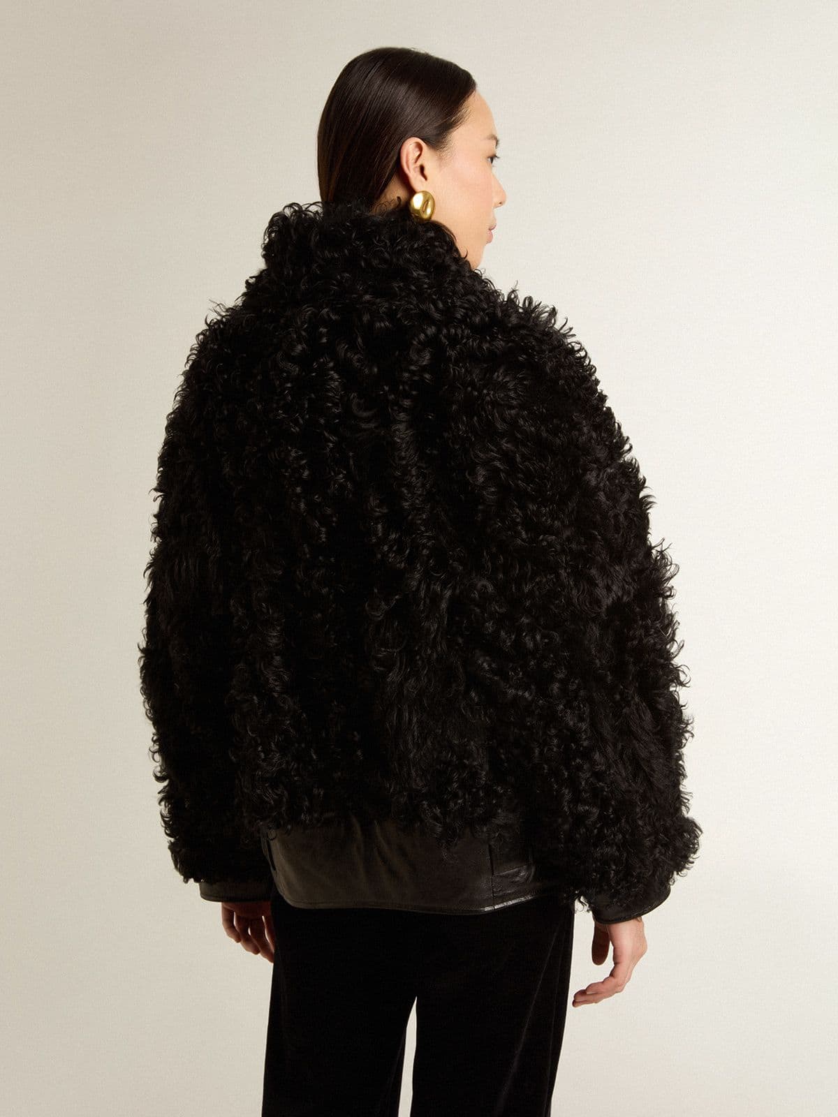 Golden Goose - Chaqueta de mujer de shearling negro  in 