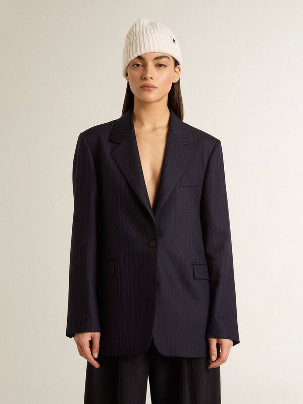 Golden Goose - Women's midnight blue wool single-breasted blazer in 