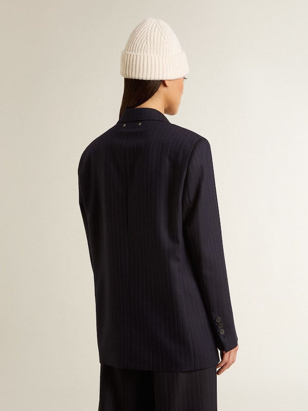Golden Goose - Women's midnight blue wool single-breasted blazer in 
