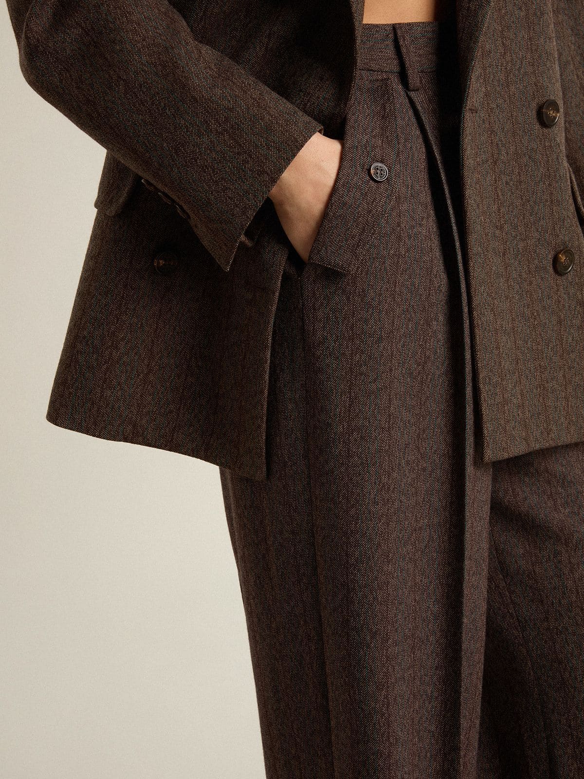 Golden Goose - Women's brown virgin wool pants in 