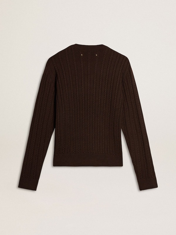 Golden Goose - Women's crew-neck sweater in wool blend with gold buttons in 