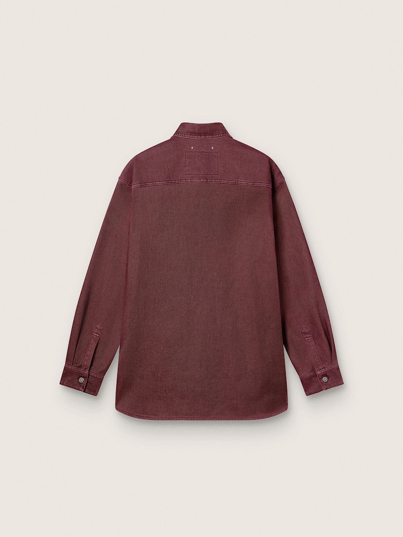 Golden Goose - Camisas de mujer en denim burdeos in 