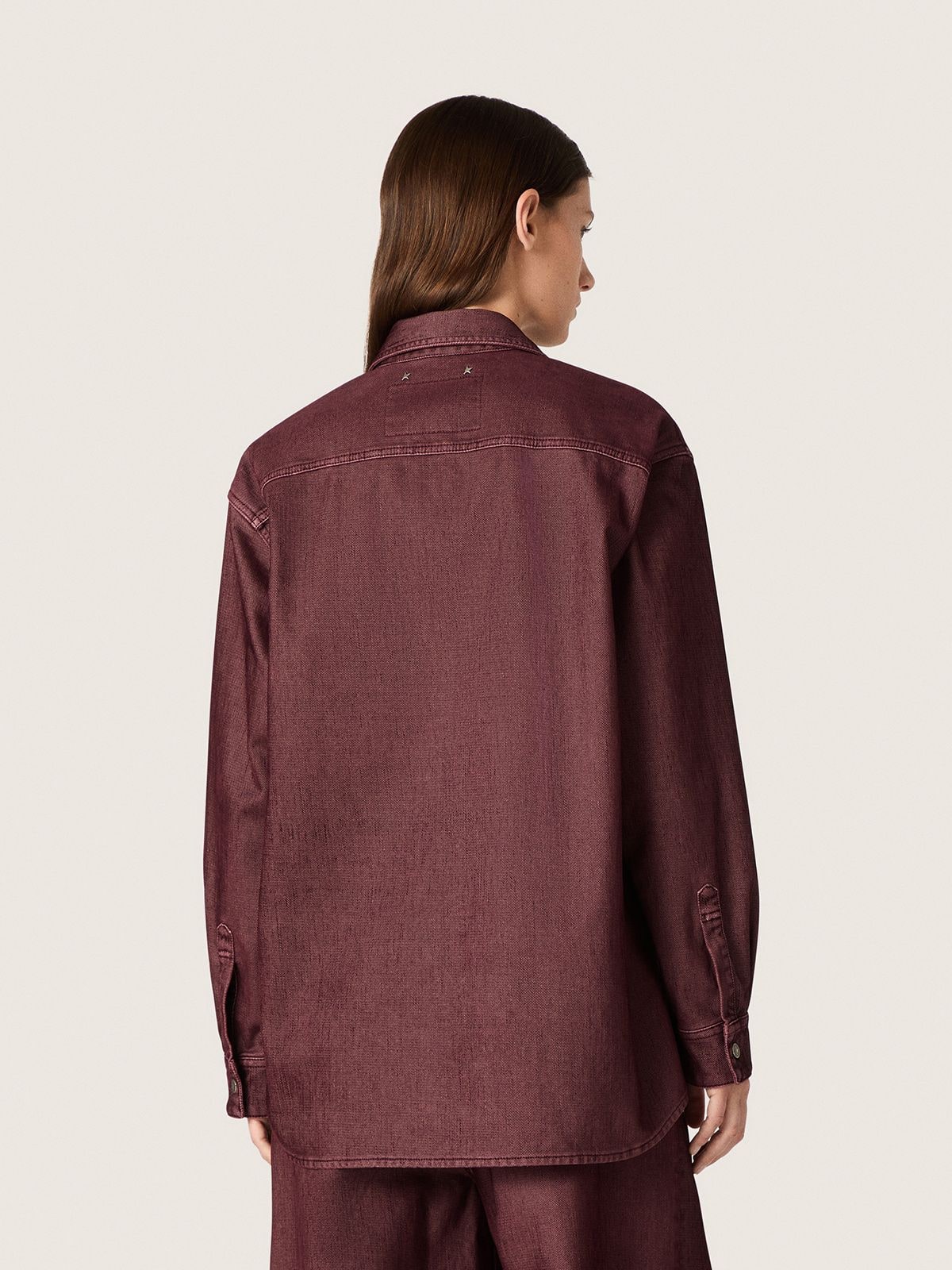 Golden Goose - Women's shirt in burgundy denim in 