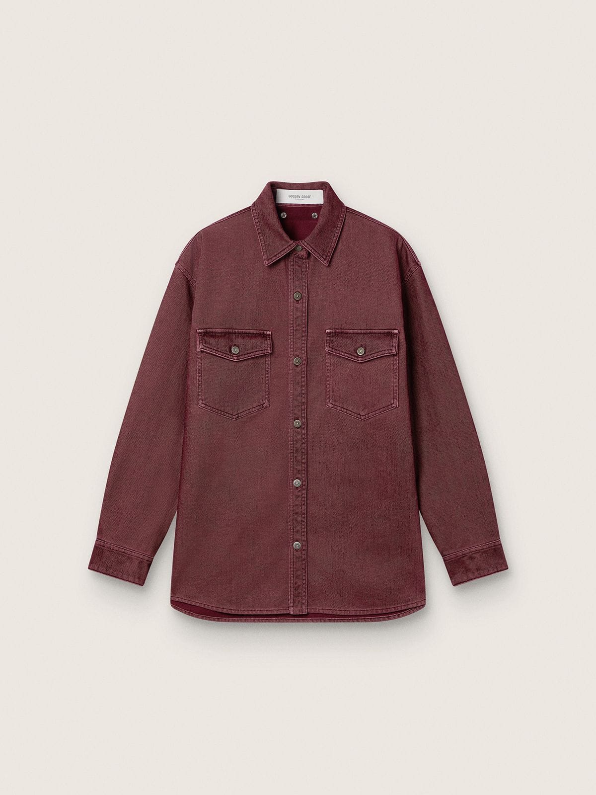 Golden Goose - Women's shirt in burgundy denim in 