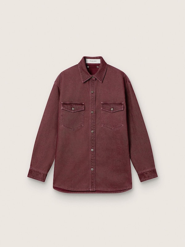 Golden Goose - Women's shirt in burgundy denim in 