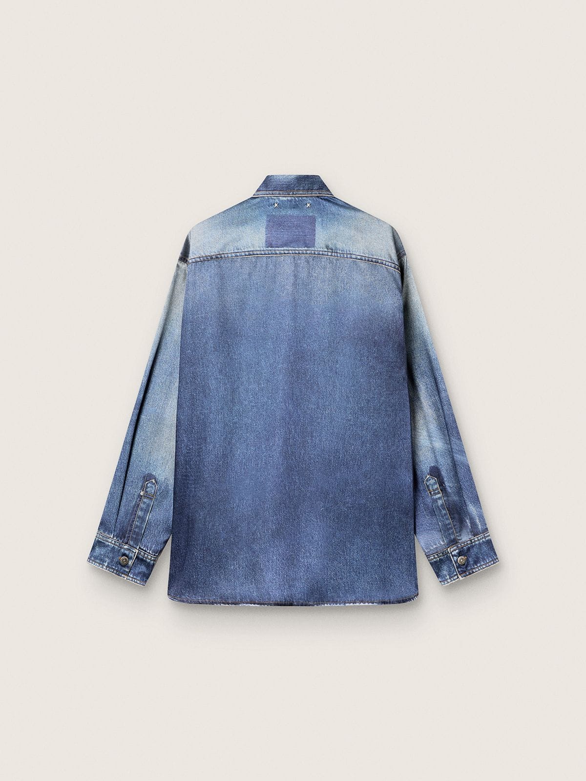 Oversize-Damenhemd mit Denim-Optik mit Lived-in-Effekt