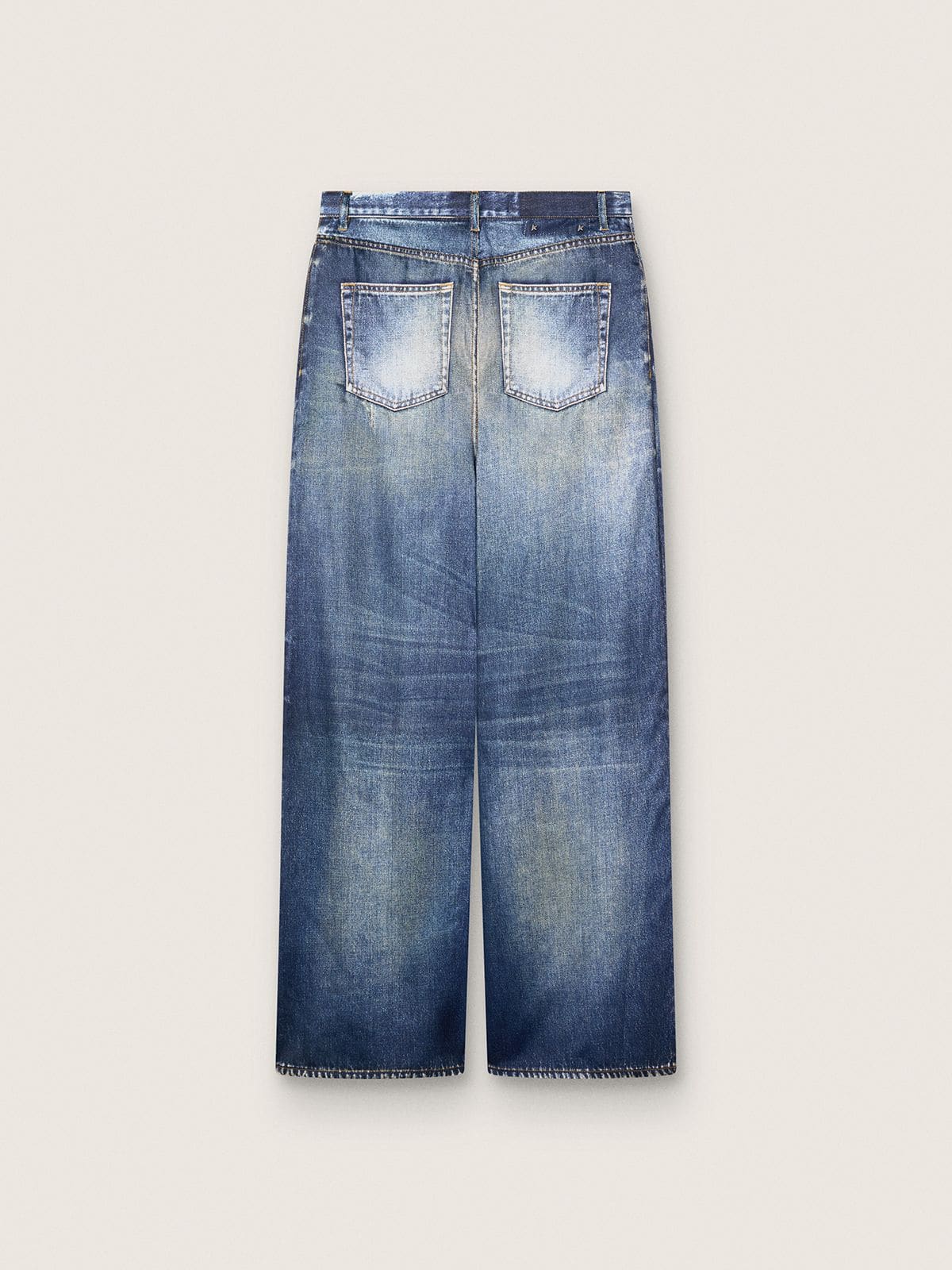 Jeans boyfriend da Donna in denim blu con stampa archive