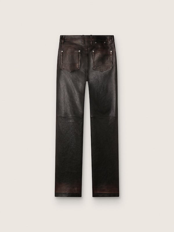 Golden Goose - Women's pants in dark burgundy nappa with vintage finish in 