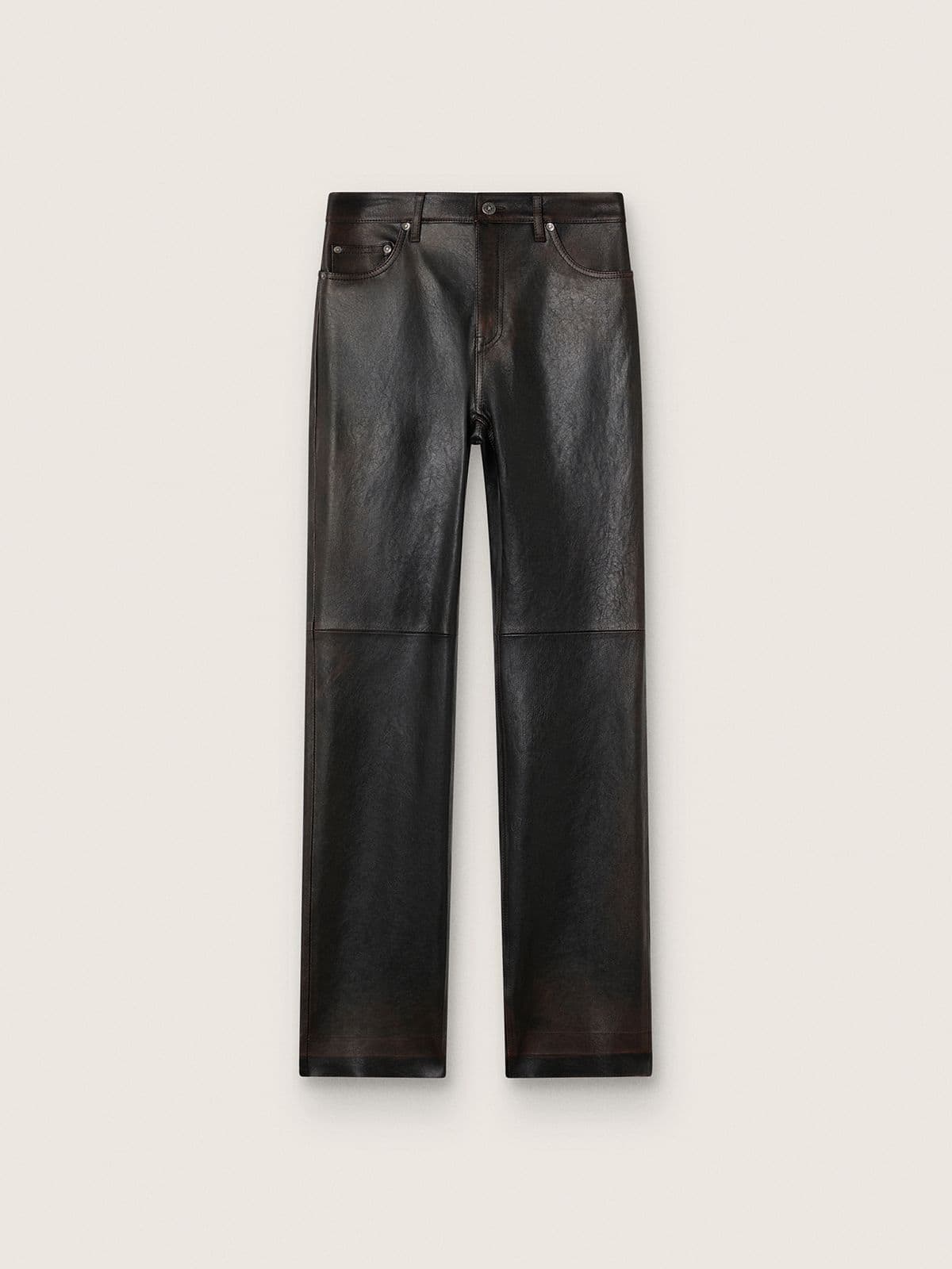 Golden Goose - Women's pants in dark burgundy nappa with vintage finish in 