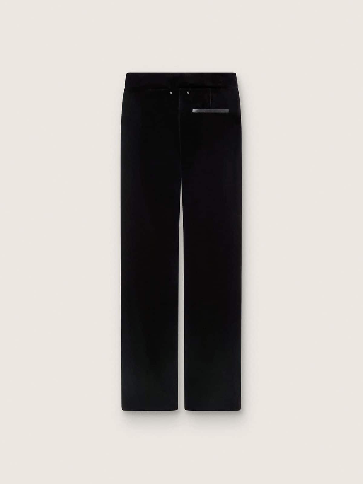Golden Goose - Women's slim-fit flared pants in black cotton velvet in 