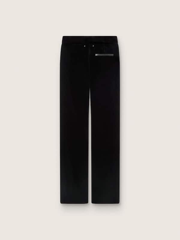 Golden Goose - Women's slim-fit flared pants in black cotton velvet in 