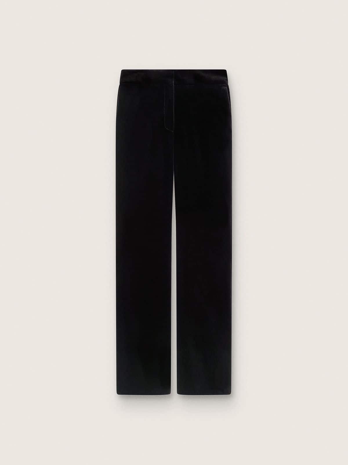 Golden Goose - Women's slim-fit flared pants in black cotton velvet in 