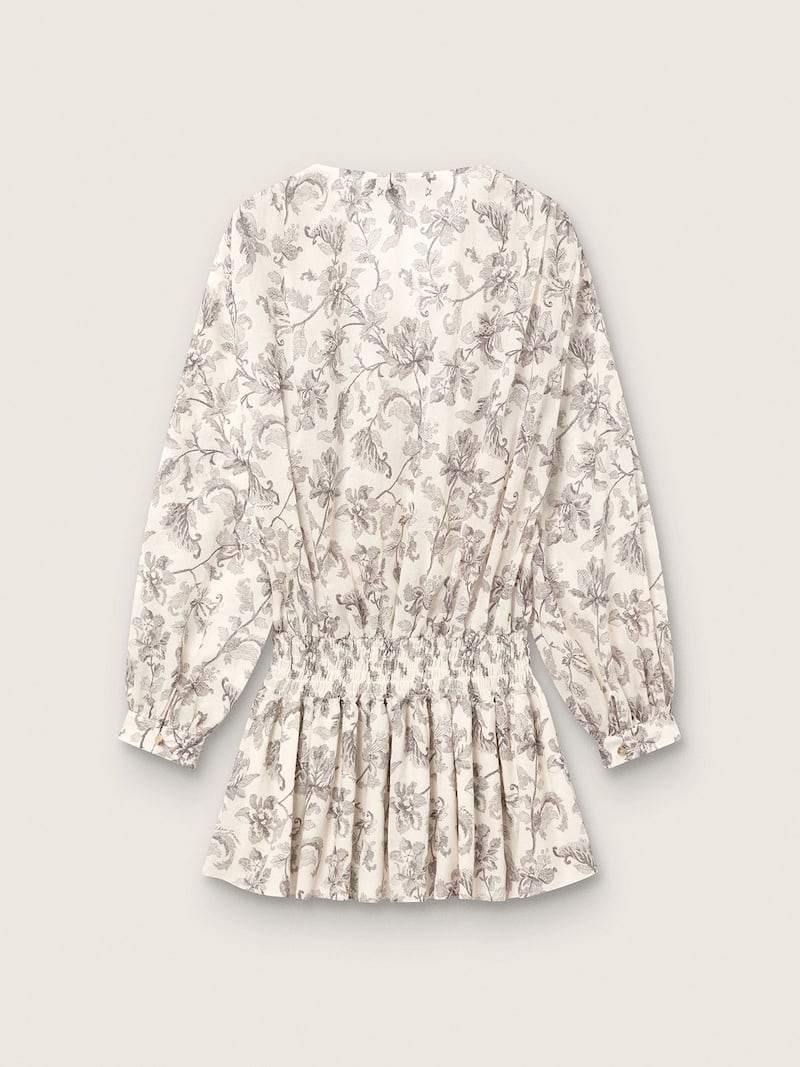 Golden Goose - Damenminikleid aus Baumwolle mit schwarz-wei&szlig;em Blumenprint in 