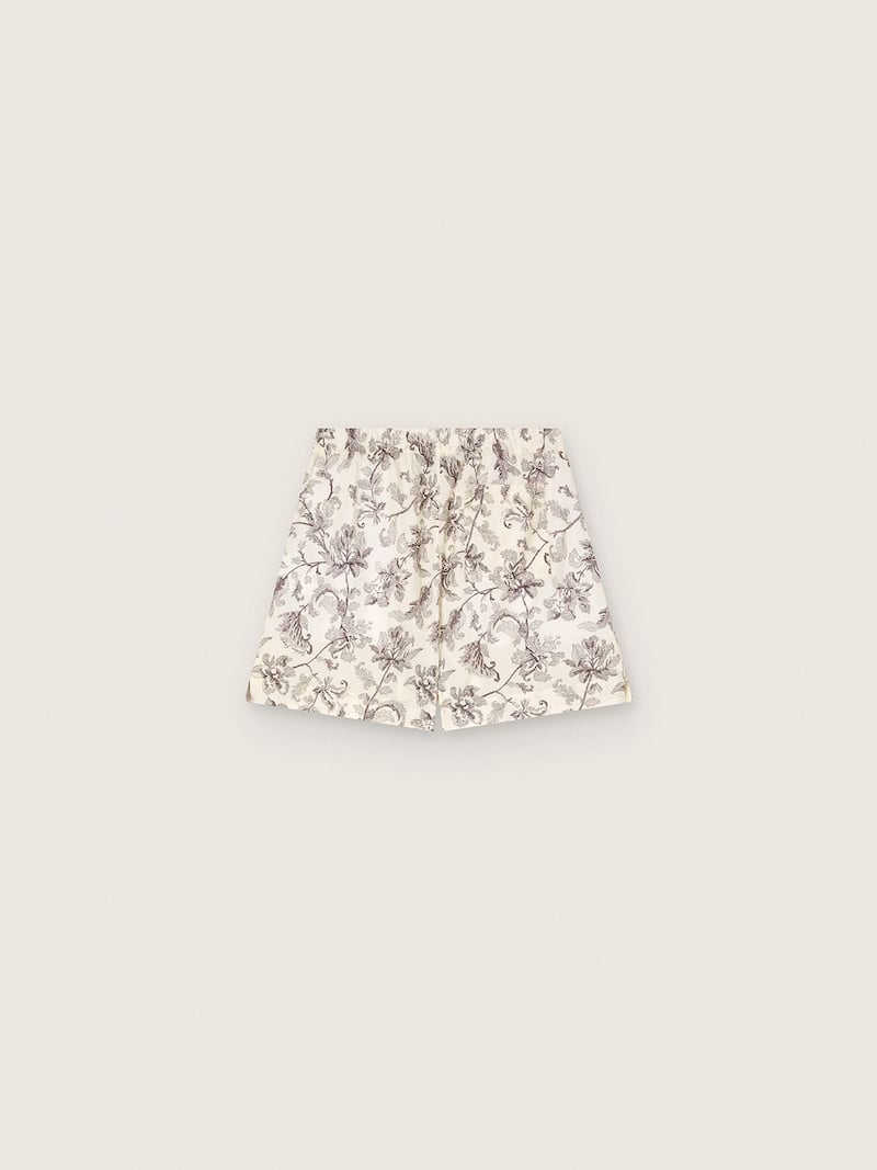Golden Goose - Damenshorts aus schwarz-wei&szlig;em Baumwollpopeline mit Blumenprint in 
