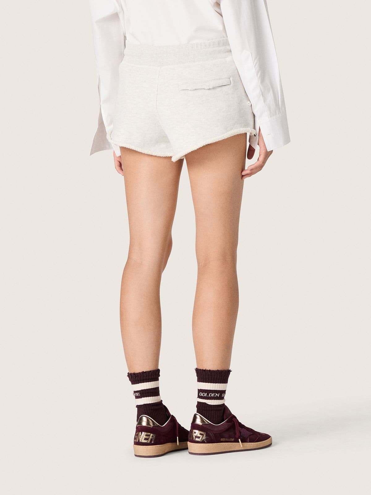 Golden Goose - Star women’s shorts in gray melange fleece in 