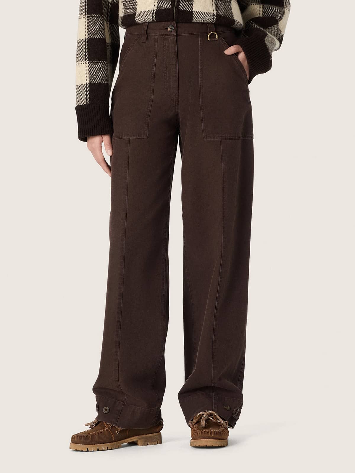 Golden Goose - Women's taupe cotton pants in 