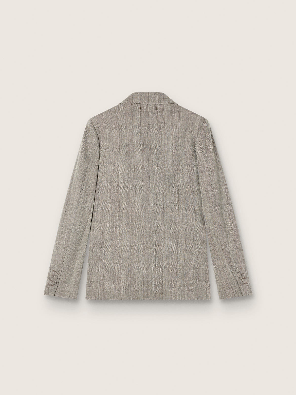 Golden Goose - Giacca da donna in misto lana gessato color grigio in 