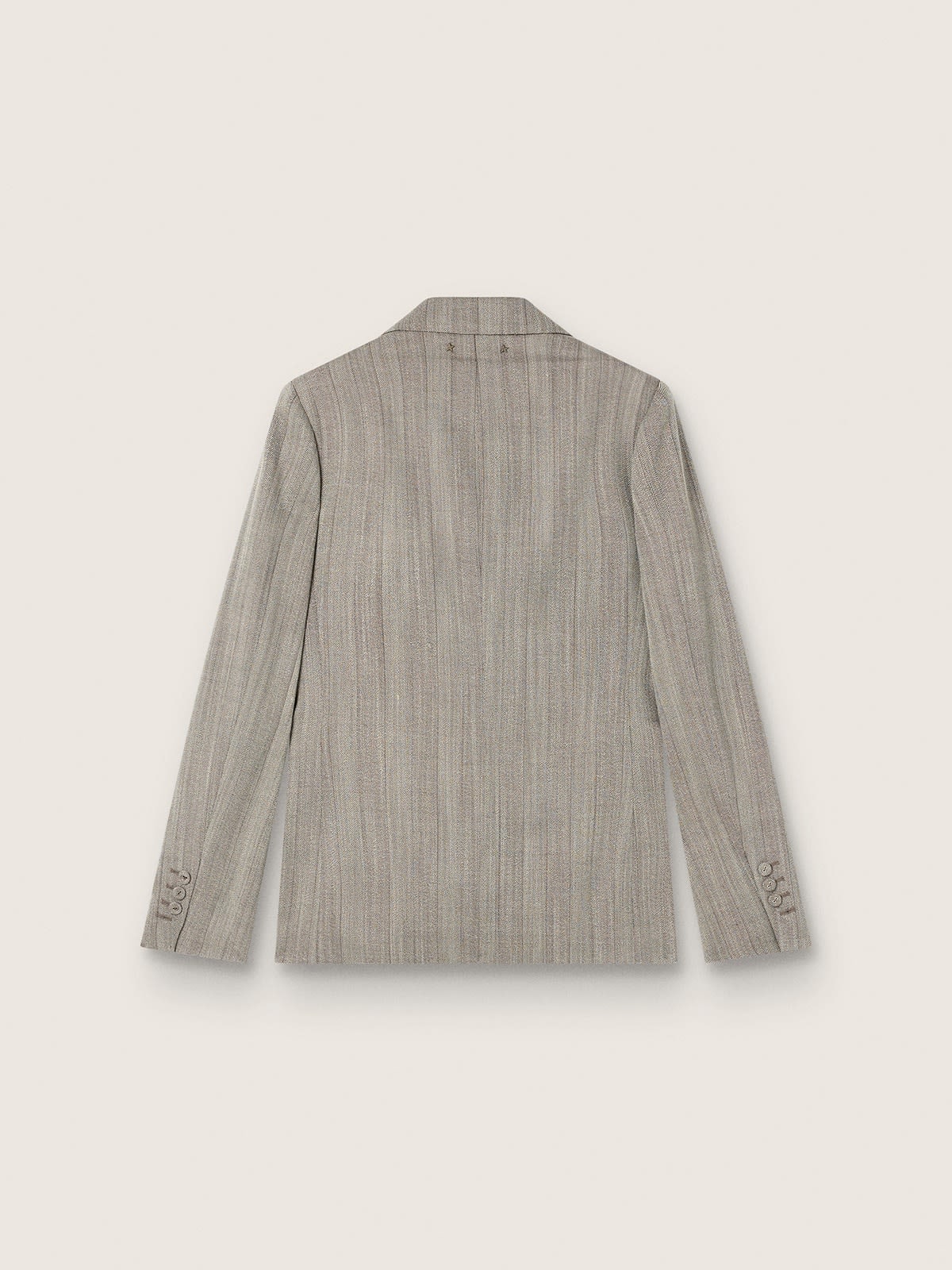 Giacca da donna in misto lana gessato color grigio