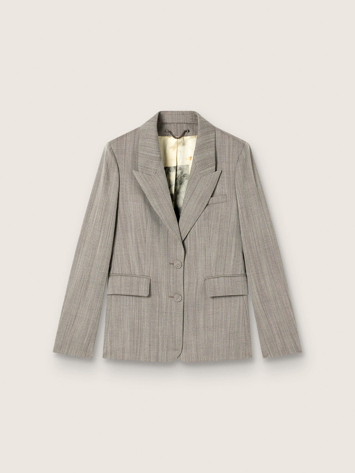 Golden Goose - Giacca da donna in misto lana gessato color grigio in 