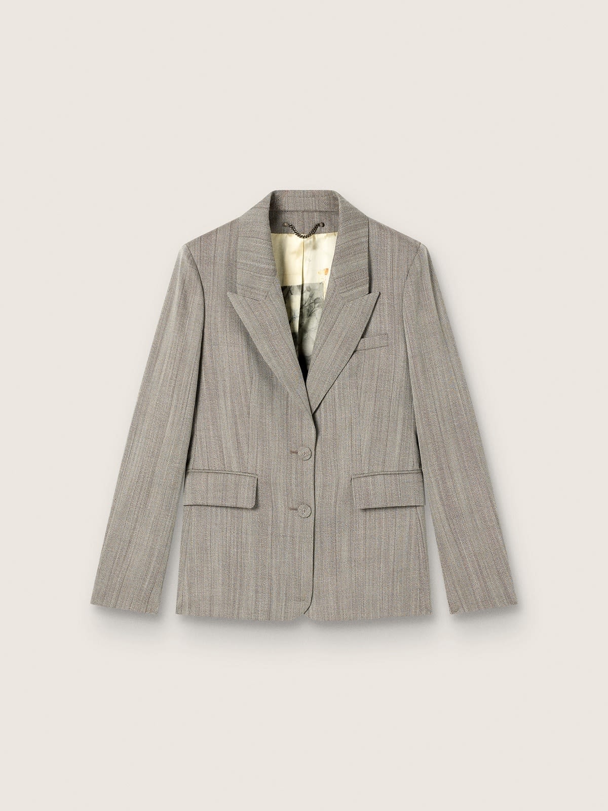Golden Goose - Giacca da donna in misto lana gessato color grigio in 