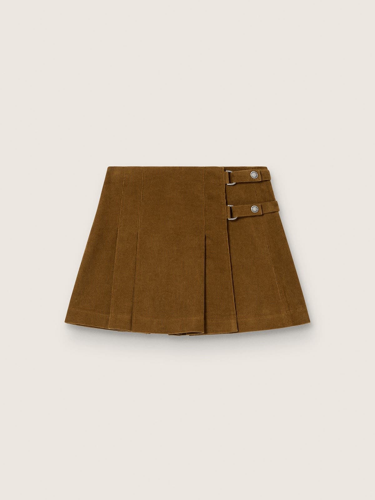 Golden Goose - Women's amber-colored pleated corduroy skirt in 