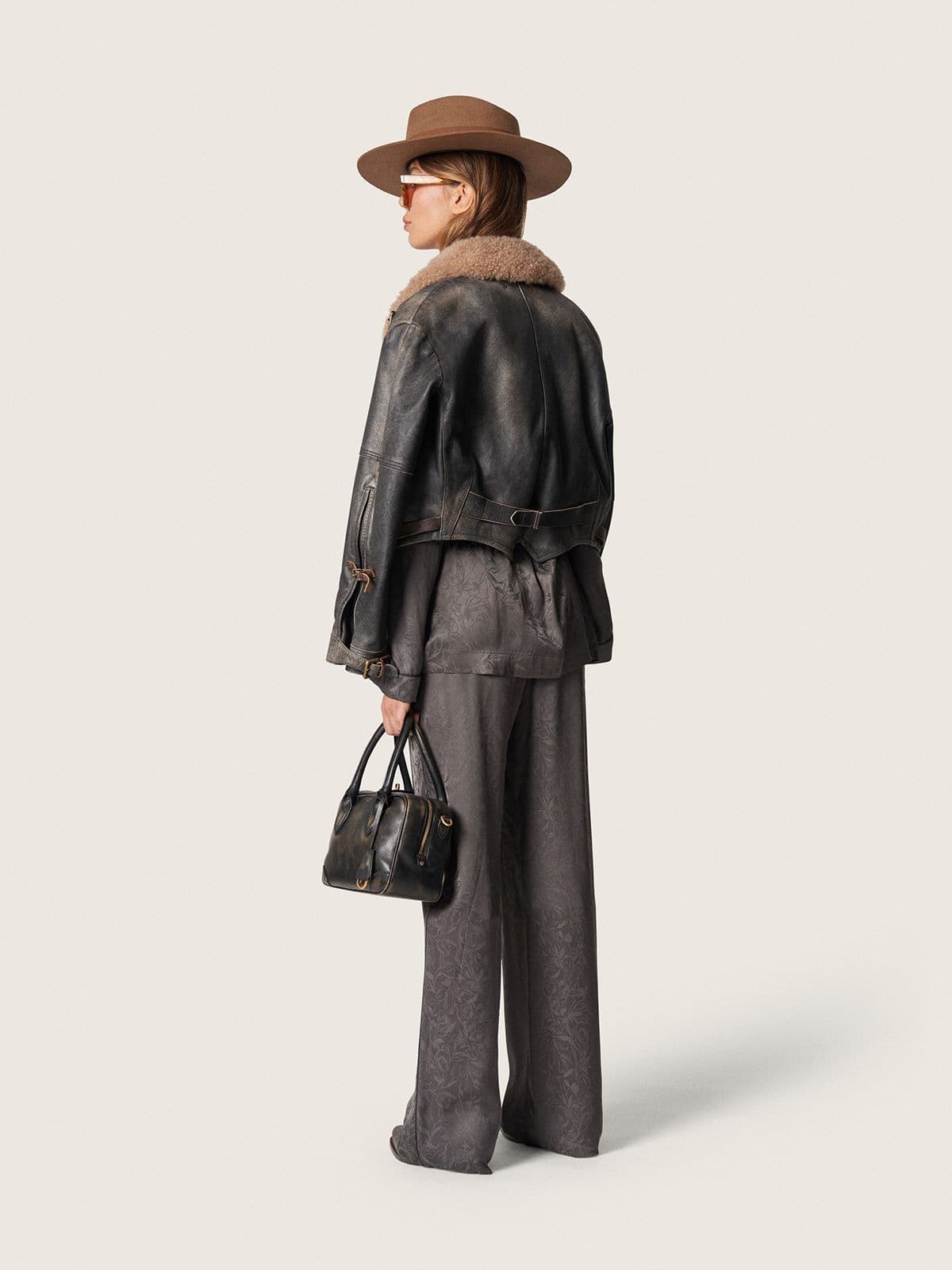 Golden Goose - Chaqueta kimono de mujer en raso jacquard negro in 