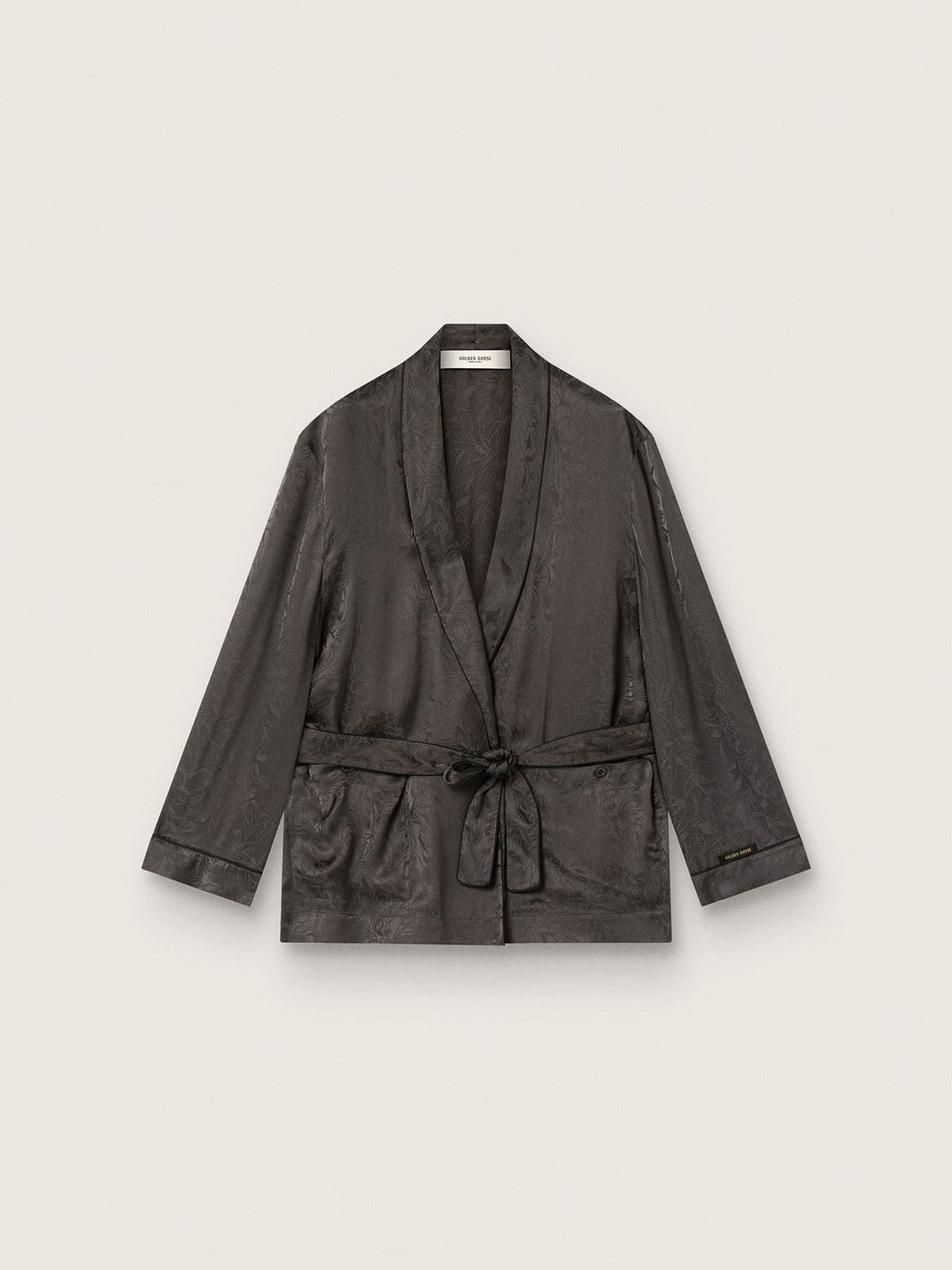 Golden Goose - Chaqueta kimono de mujer en raso jacquard negro in 