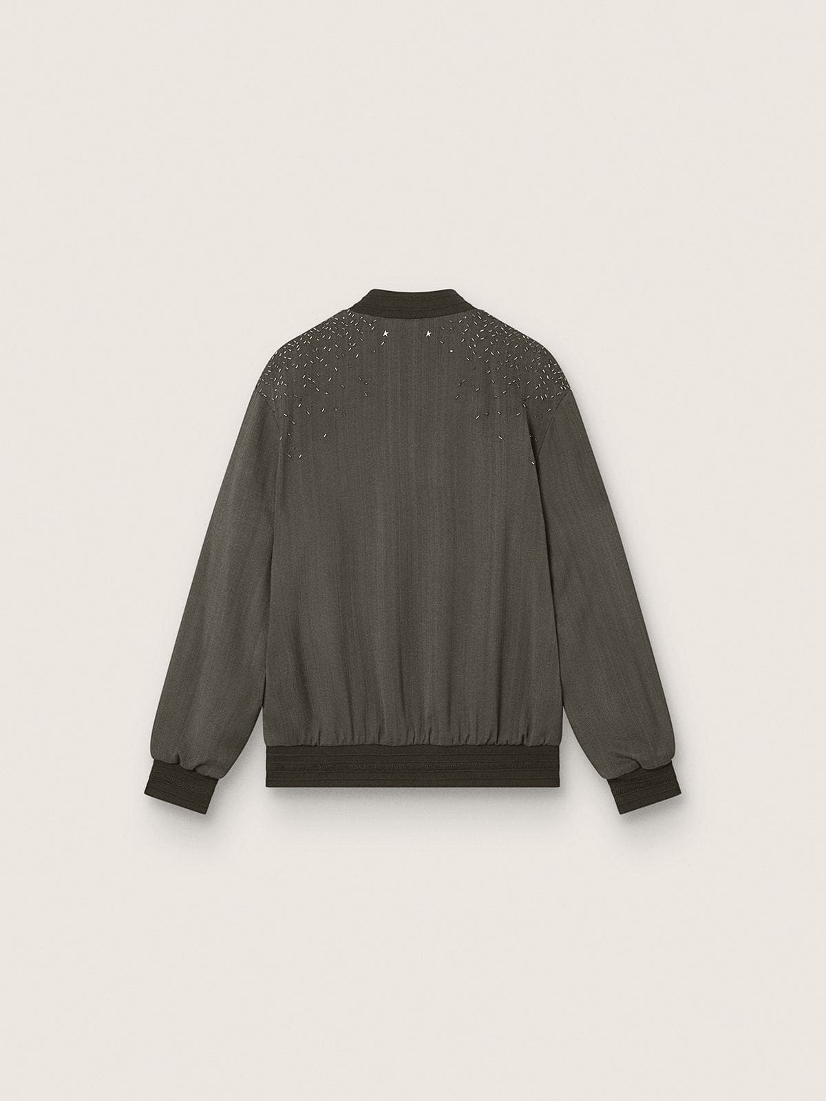 Veste unisexe en mohair m&eacute;lang&eacute; avec carreaux marron et ivoire