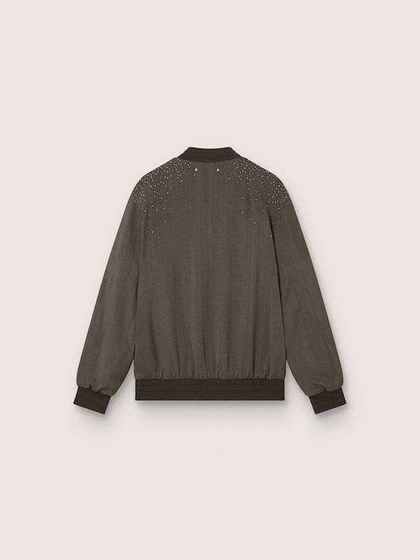 Giacca unisex in misto mohair check marrone e avorio