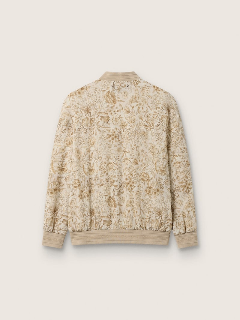 Golden Goose - Cardigan femme avec imprim&eacute; floral cr&egrave;me et beige et broderies florales en perles/cristaux in 