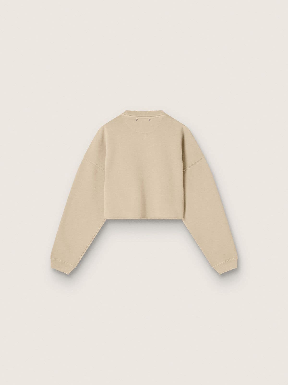 Golden Goose - Sudadera cropped de mujer de algod&oacute;n beige con estampado in 