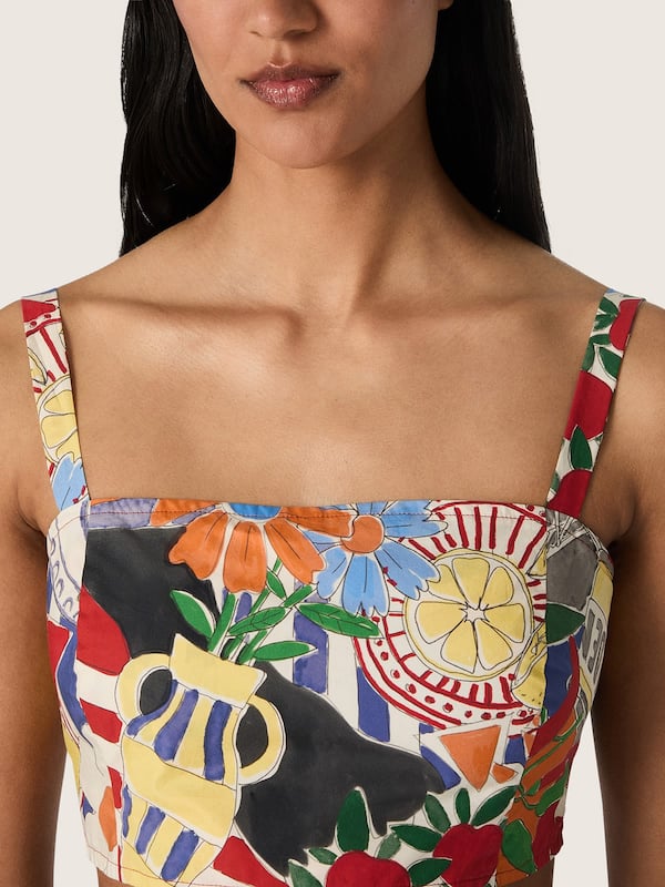 Golden Goose - Top femme en coton avec imprim&eacute; multicolore in 