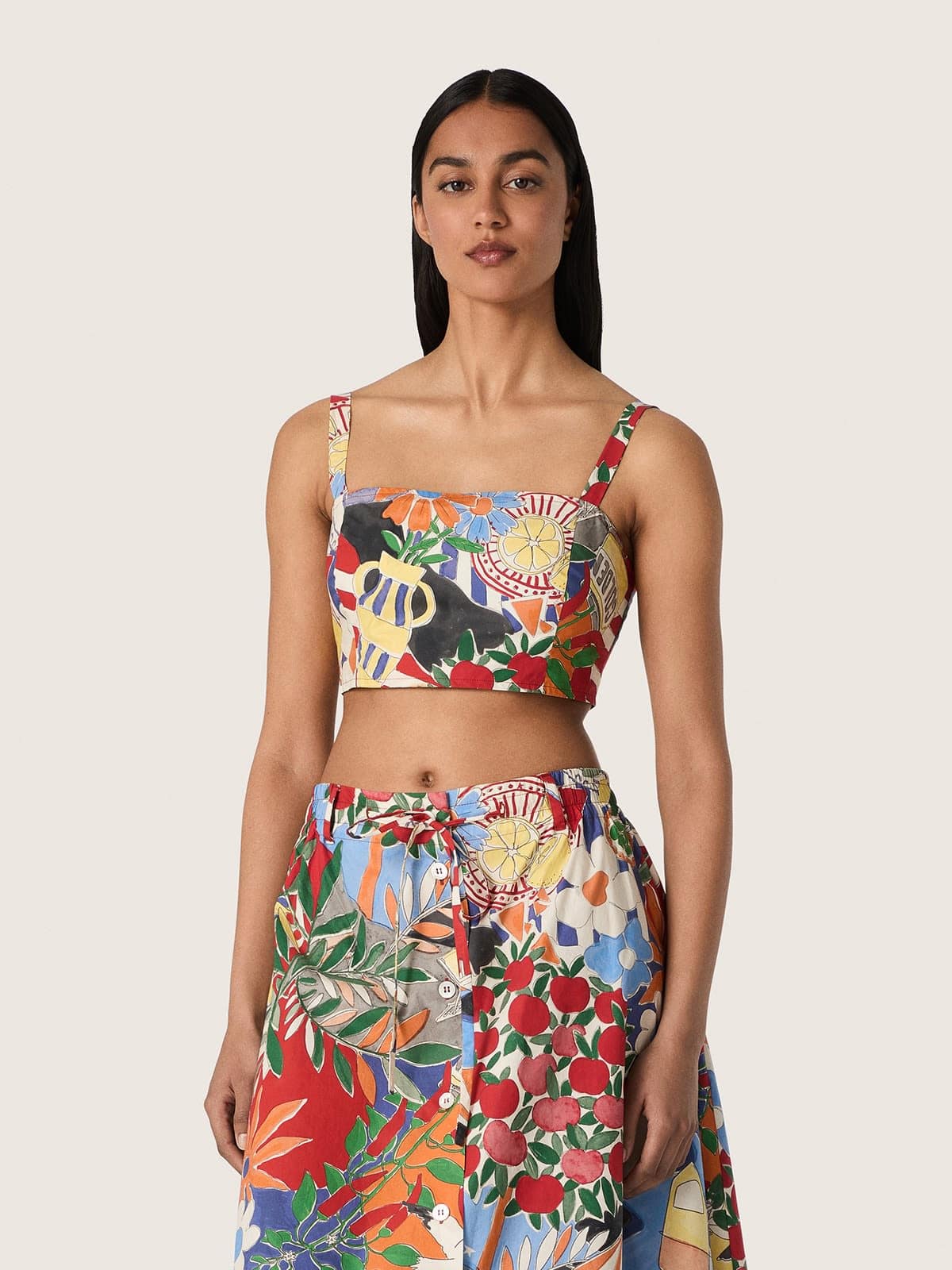 Golden Goose - Top femme en coton avec imprim&eacute; multicolore in 