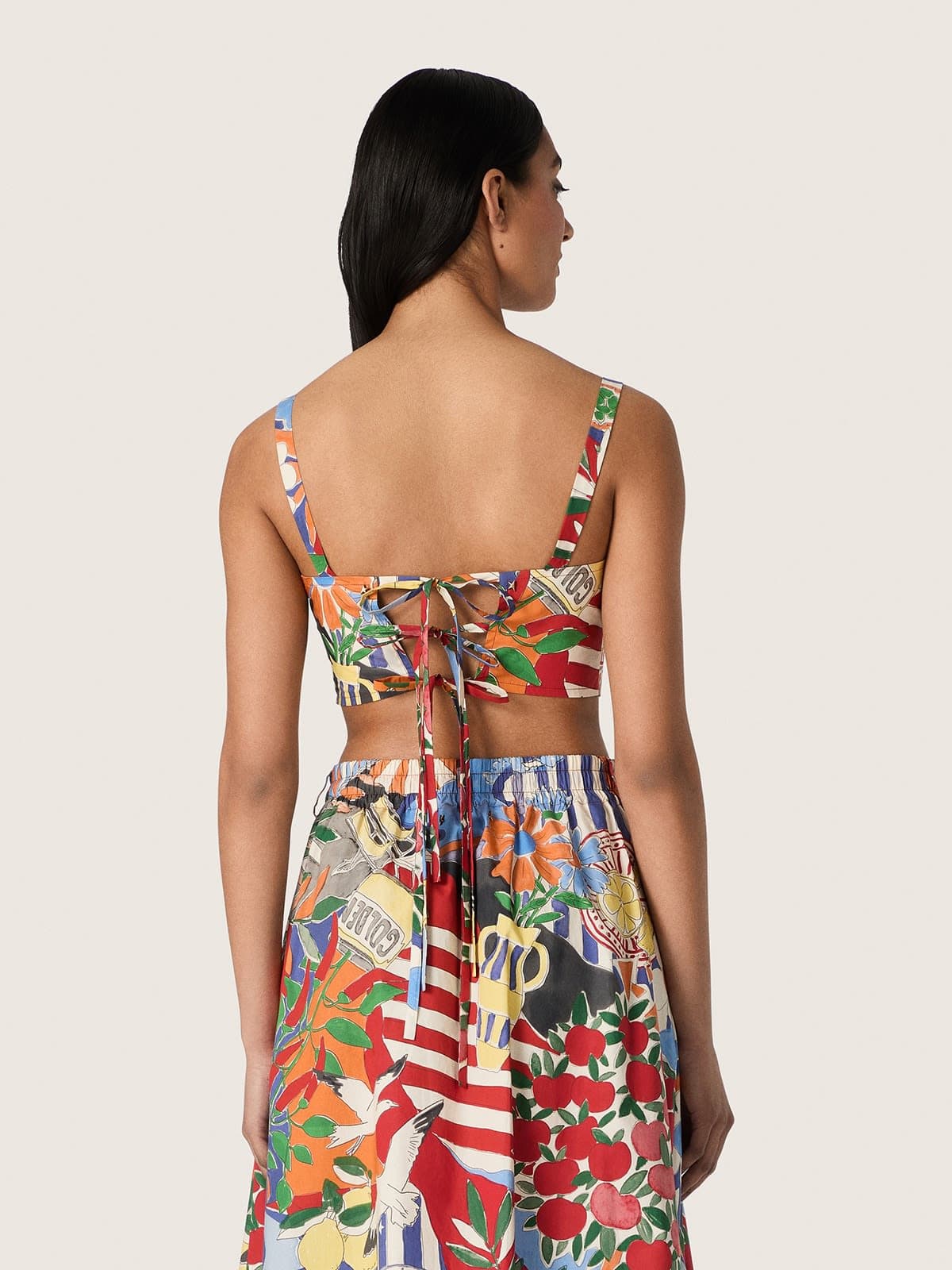 Golden Goose - Top femme en coton avec imprim&eacute; multicolore in 