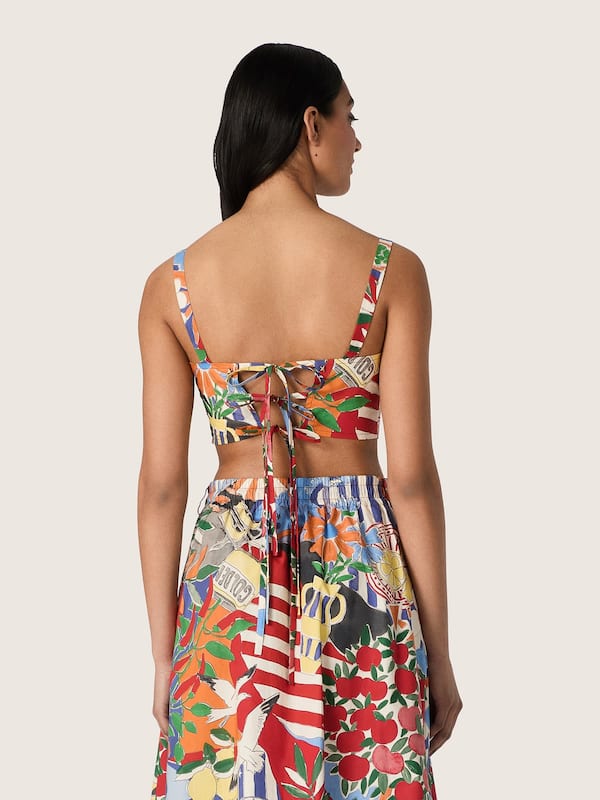 Golden Goose - Top femme en coton avec imprim&eacute; multicolore in 