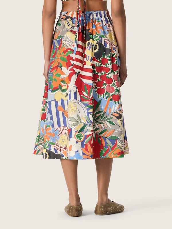 Golden Goose - Women's cotton skirt with multicolor print in 
