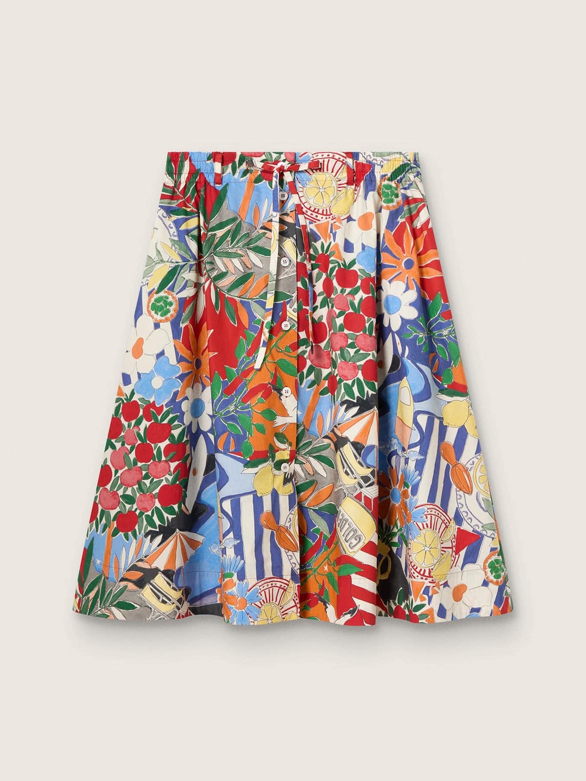 Golden Goose - Jupe femme en coton avec imprim&eacute; multicolore in 