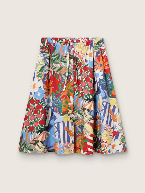 Golden Goose - Women's cotton skirt with multicolor print in 