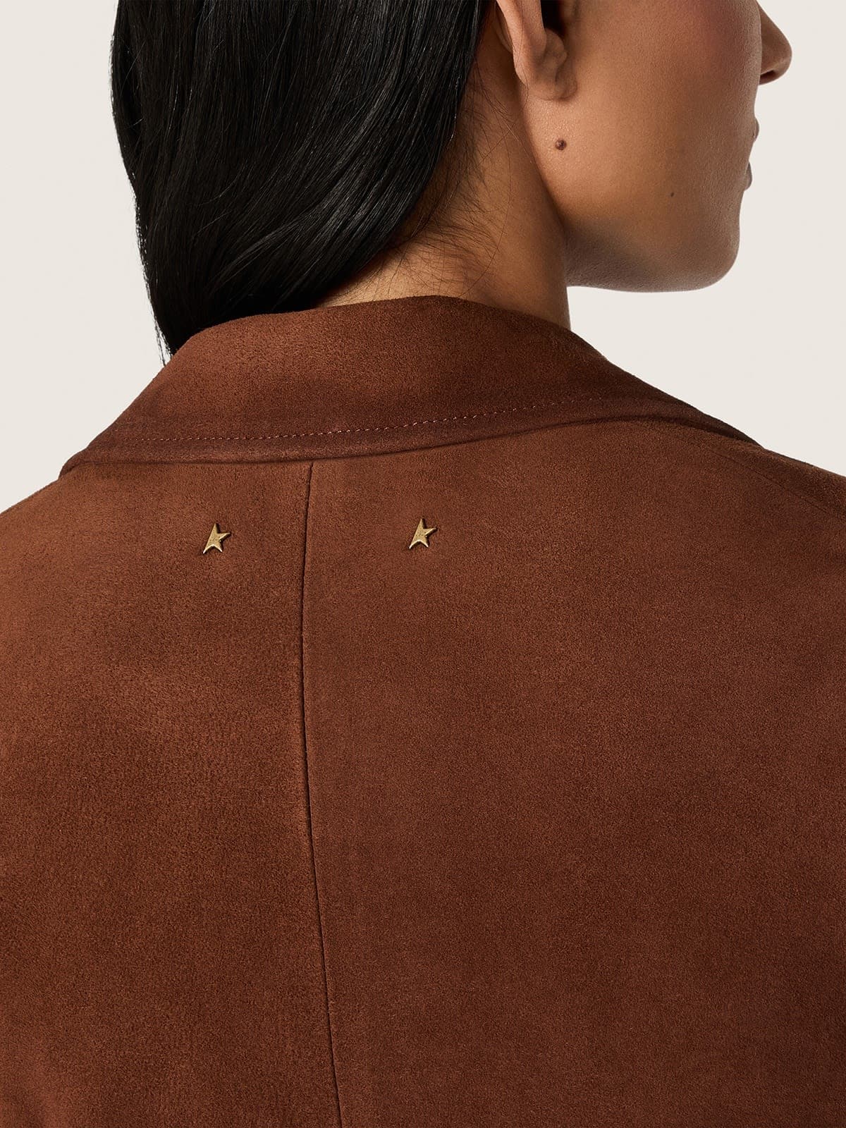Golden Goose - Women's jacket in brown waxed suede in 