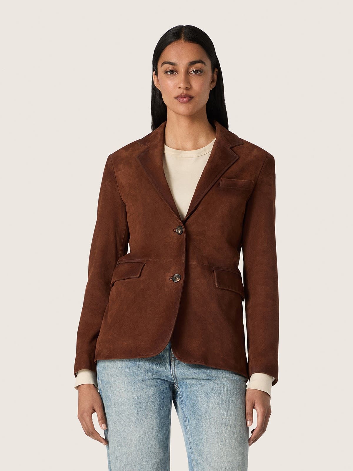 Golden Goose - Women's jacket in brown waxed suede in 