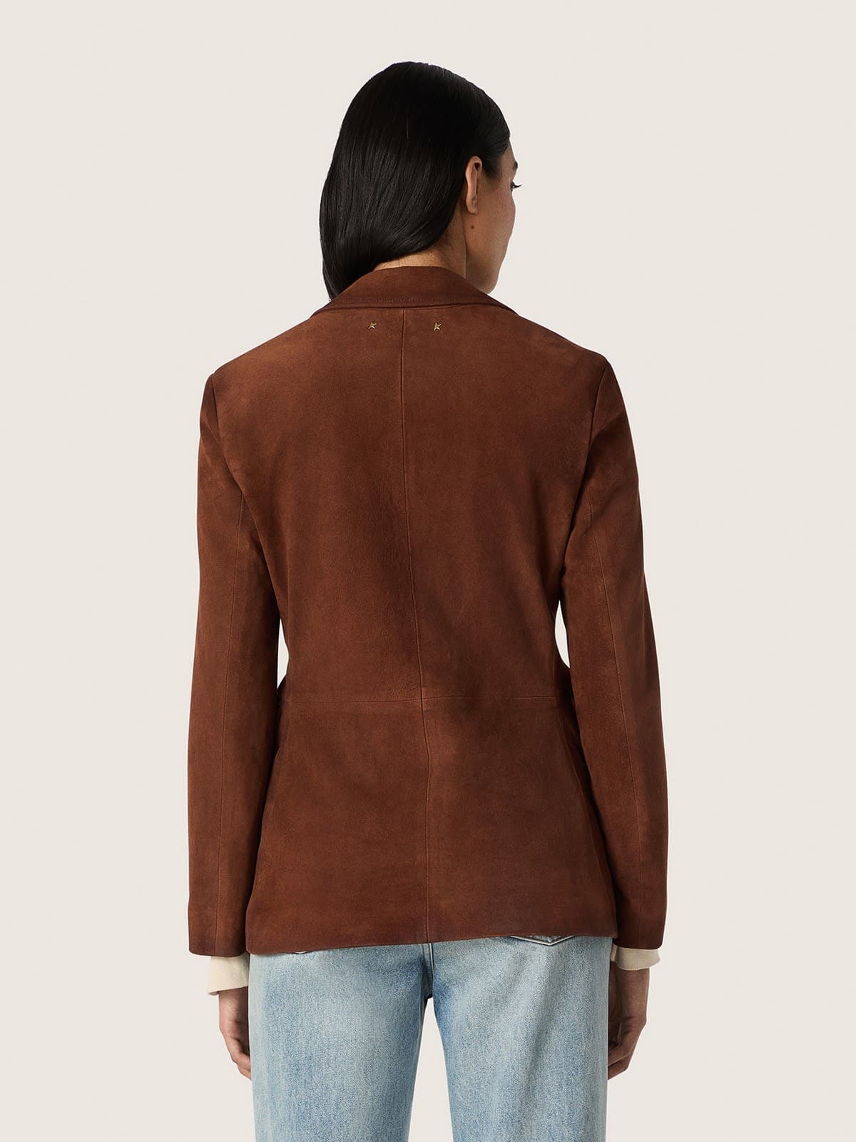 Golden Goose - Women's jacket in brown waxed suede in 