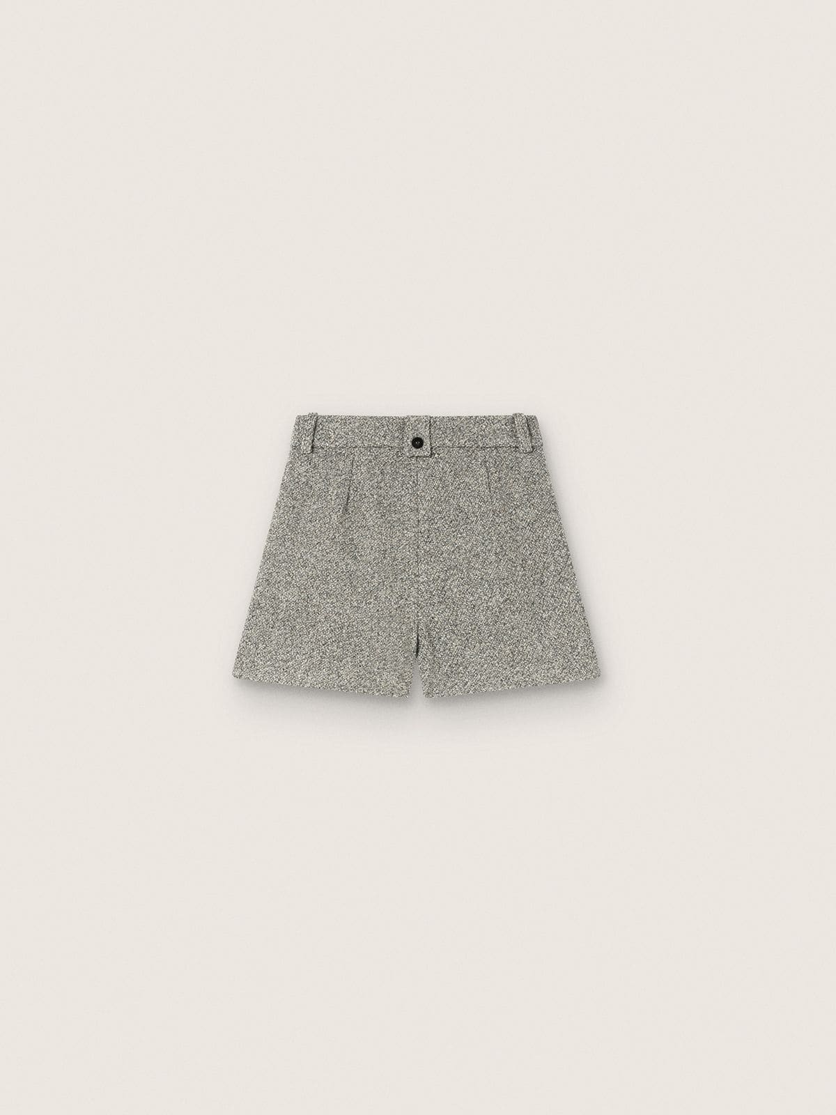 Shorts de mujer en lana gris jaspeada