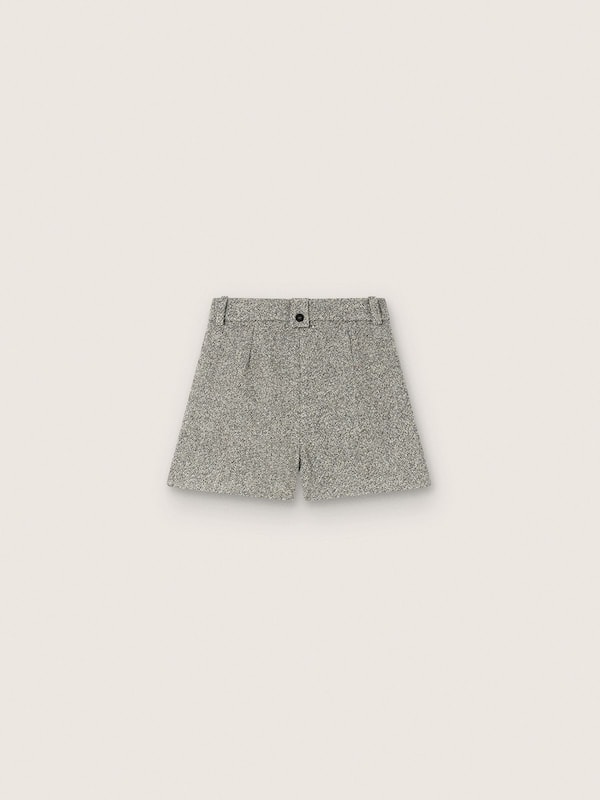 Grau melierte Damenshorts aus Wolle