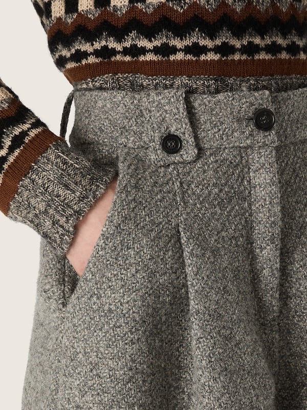 Golden Goose - Grau melierte Damenshorts aus Wolle in 