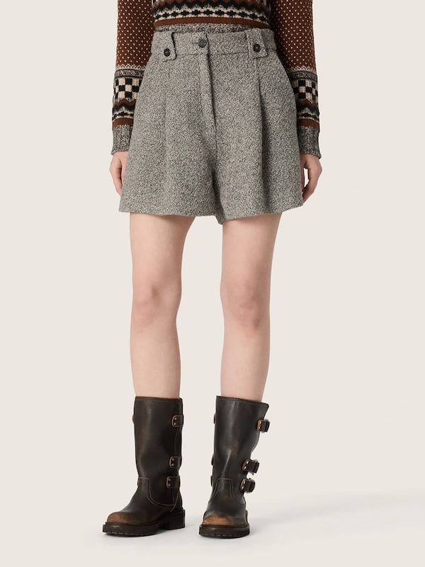 Golden Goose - Grau melierte Damenshorts aus Wolle in 