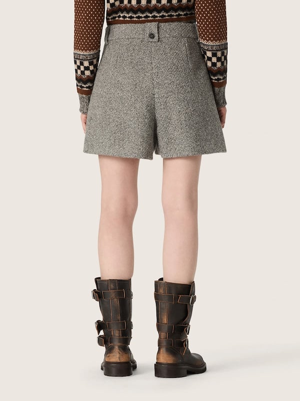 Golden Goose - Grau melierte Damenshorts aus Wolle in 